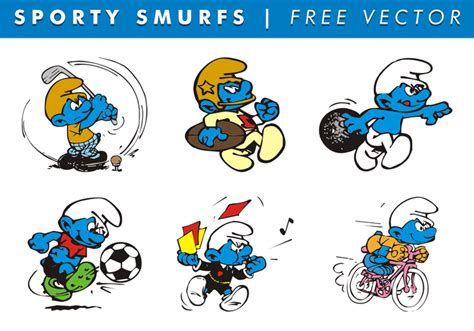 Sporty Smurfs Free Vector - Download Free Vector Art, Stock Graphics & Images