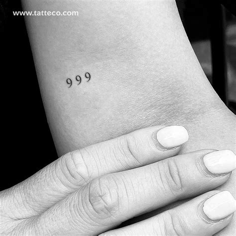 Small 999 Angel Number Temporary Tattoo - Set of 3 – Tatteco