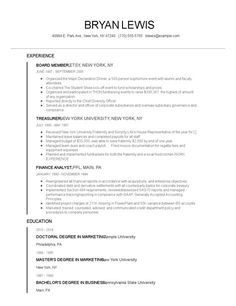 Board Member Resume Examples and Tips - Zippia