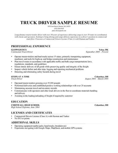 Truck Driver Resume | Resume Tips for Success