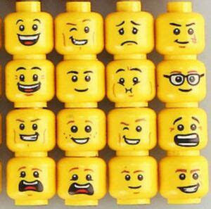 16 CUSTOM EMOJI PRINT YELLOW MALE MINIFIGURE HEADS FITS LEGO TORSO NEW ...