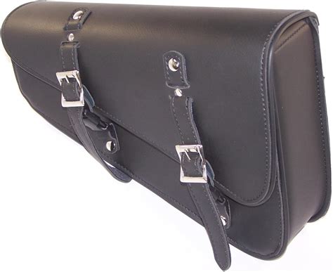 Sturgis Leather Black Swing Arm Side Solo Bag for Motorcycles with Bottle Holder Motorcycle ...