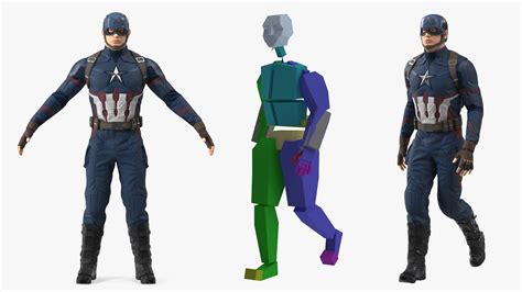 3D Character Captain America in Shabby Suit Rigged - TurboSquid 2042297