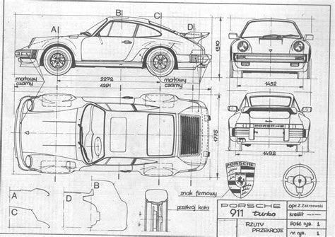 Porsche 911 Turbo Blueprint - Download free blueprint for 3D modeling