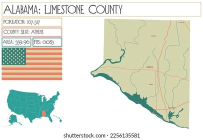 Large Detailed Map Limestone County Alabama Stock Vector (Royalty Free ...