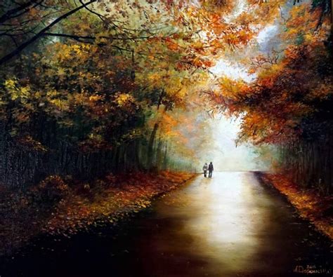 Autumn Park. Painting by Liliia Doroshenko