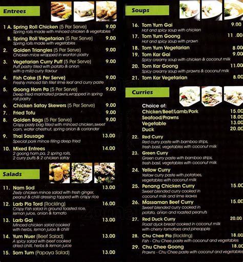 Thai Yim Menu, Menu for Thai Yim, Mount Waverley, Melbourne - Urbanspoon/Zomato