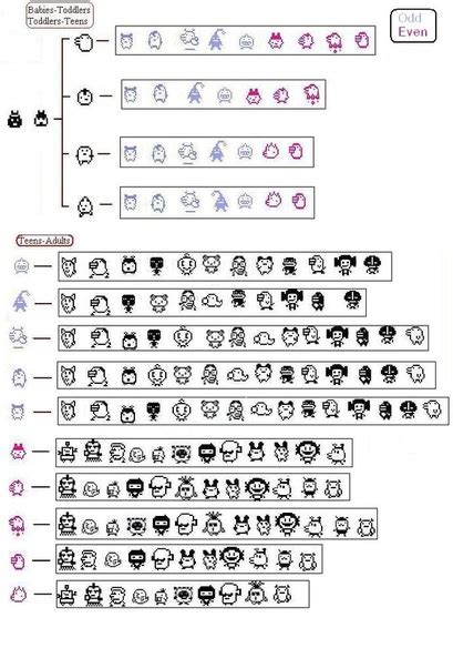 Tamagotchi Evolution Charts - Tamagotchi Time