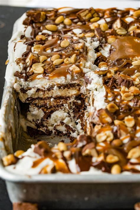 Snickers Ice Cream Cake - Oh Sweet Basil | Recipe | Snickers ice cream ...