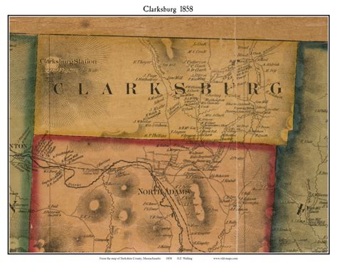 Clarksburg, Massachusetts 1858 Old Town Map Custom Print - Berkshire Co. - OLD MAPS