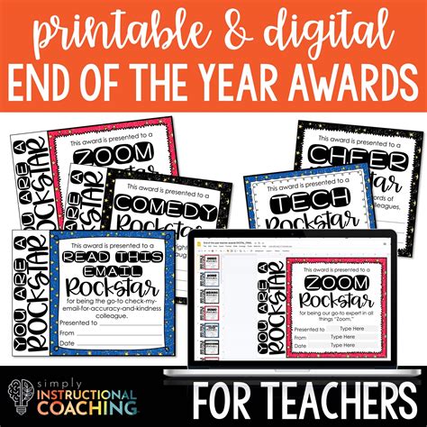 End of Year Teacher Awards Certificates - Simply Instructional Coaching