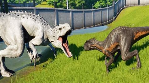 INDORAPTOR Vs INDOMINUS REX - Jurassic World Evolution - YouTube