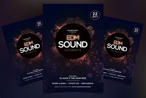 EDM Sound Futuristic Free PSD Flyer Template Edm Dj, Free Psd Flyer ...