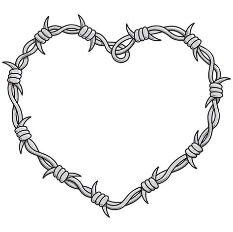 How to Draw a Barbed Wire Heart - Really Easy Drawing Tutorial in 2022 ...