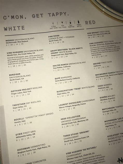 Menu at Sixty Vines pub & bar, Dallas