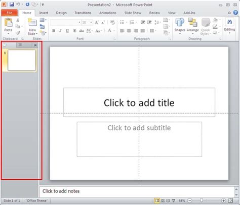 Outline Pane Options in PowerPoint 2010 for Windows