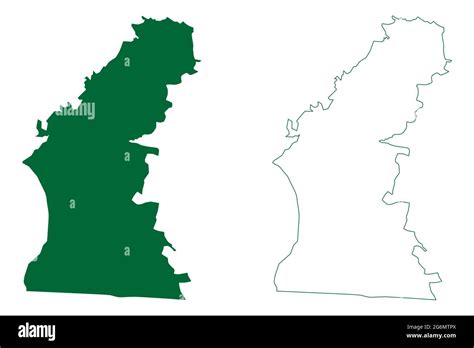 Fazilka district (Punjab State, Republic of India) map vector illustration, scribble sketch ...