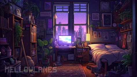 ArtStation - Vtuber Background Animated | Cosy Lofi Bedroom | Purple Looped Vtuber Twitch Stream ...