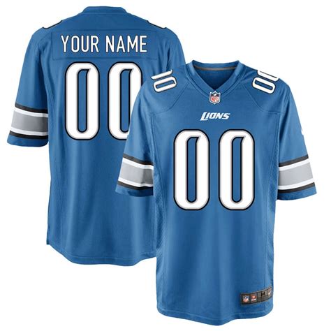 Detroit Lions Nike Custom Game Jersey - Blue