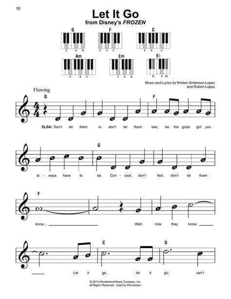 Let It Go (from Frozen) Sheet Music | Idina Menzel | Super Easy Piano | Clarinet sheet music ...