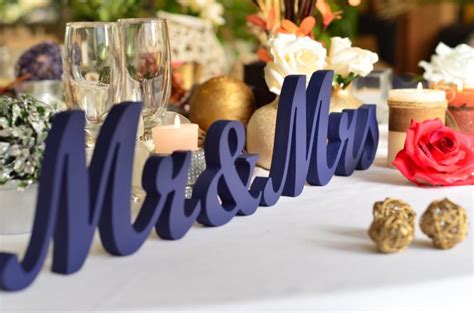 Painted In NAVY BLUE Mr & Mrs Wedding Reception Sign- Mr And Mrs Signs ...