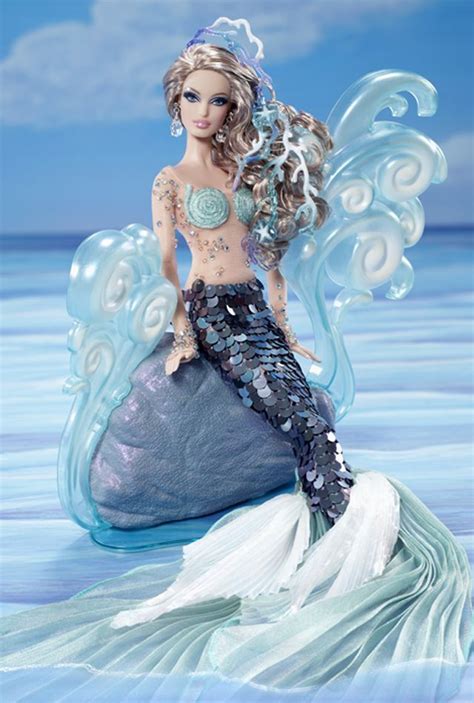 The Mermaid Fantasy Gold Label W3427 Barbie Doll in Mattel Shipper Box | Mermaid barbie, Barbie ...