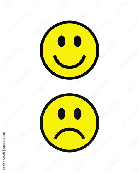 Happy And Sad Face Emoticon