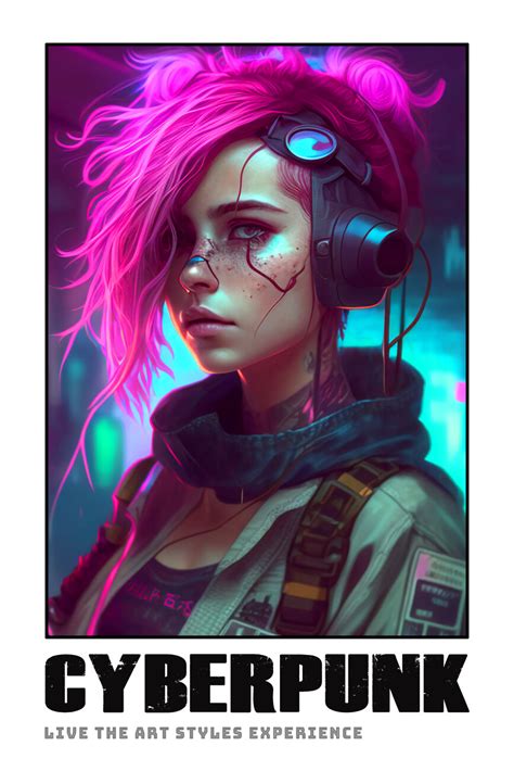 Wall Art Print | CYBERPUNK Style | Futuristic Dystopian Girl MOD ...