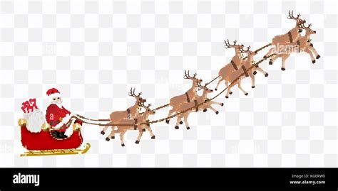 santa claus with a reindeer flying vector Stock Vector Image & Art - Alamy