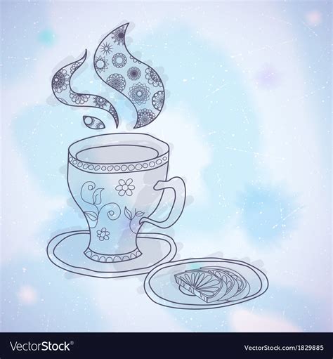 Watercolor teacup Royalty Free Vector Image - VectorStock