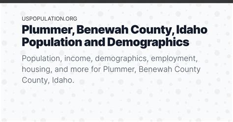 Plummer, Benewah County, Idaho Population | Income, Demographics ...