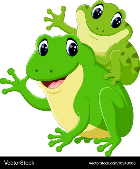 Cute frog cartoon Royalty Free Vector Image - VectorStock