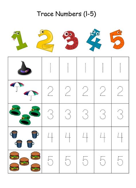 numbers 1-5 traceable for kids Kindergarten Math Worksheets Addition, Kindergarten Math ...