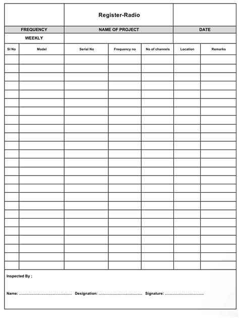 Radio Tracking Log - Construction Documents And Templates