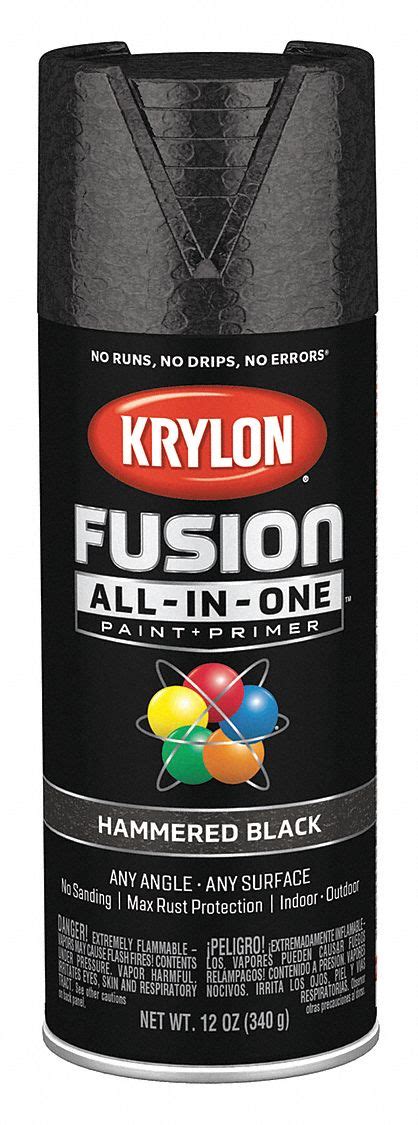 KRYLON Fusion Hammered Spray Paint in Hammered Black for Ceramic, Glass, Metal, Plastic, Wood ...