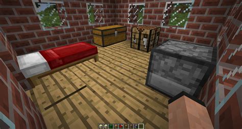 LizC864 Minecraft: Simple Brick House: Interior | Minecraft room ...