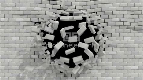 Wall Break White Brick Stock Animation | Royalty-Free Stock Animation Library | 767033