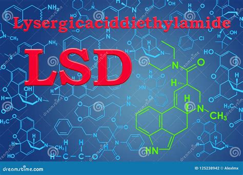 Lysergic Acid Diethylamide LSD. Chemical Formula, Molecular St Stock Illustration - Illustration ...