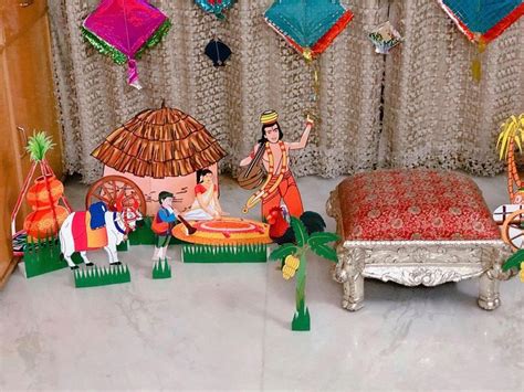 Bhogi Pallu Decor | Kite decoration, Janmashtami decoration, Crown wall ...