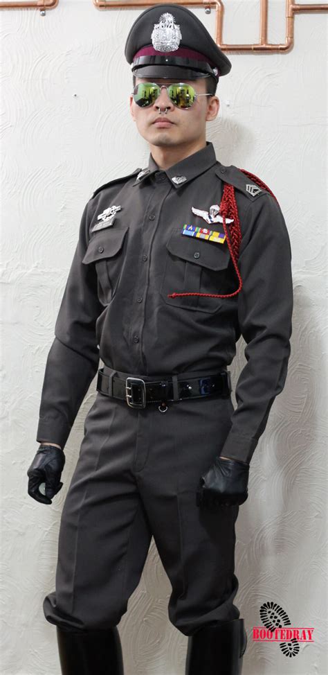 Trying My Thai Police Uniform - BootedRAY