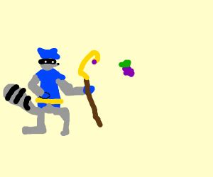 Raccoon eating Grapes - Drawception