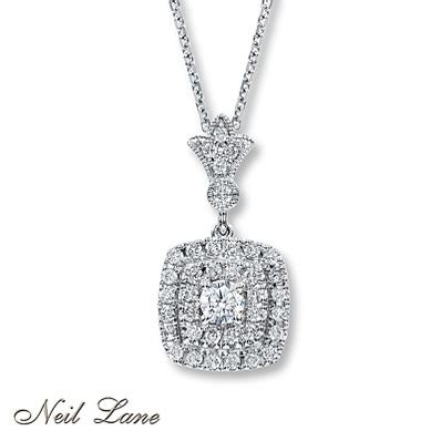 Kay Jewelers Diamond Necklace 1/2 ct tw Round-cut 14K White Gold- More