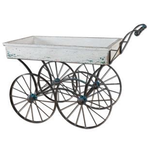 Uttermost 26128 Antiqued White Generosa Flower Cart - LightingDirect.com