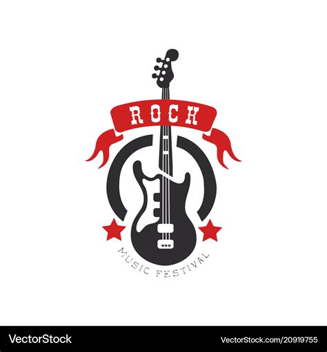 Rock music festival logo design element Royalty Free Vector