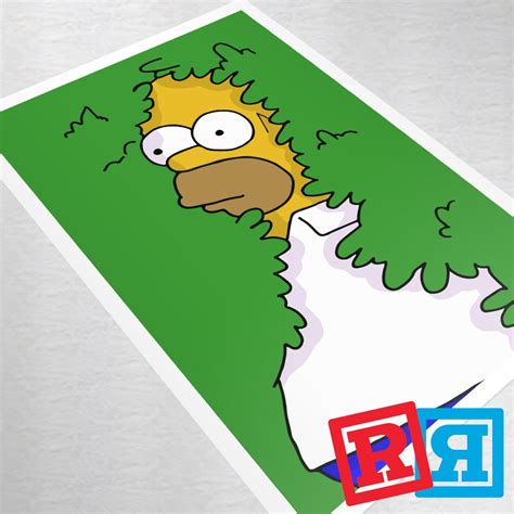 Homer Simpson Hiding In Bushes Art Print Poster- Rockabye Rags