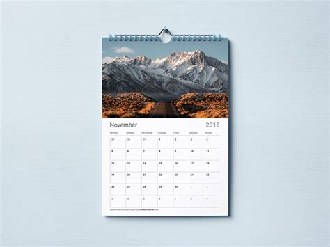 Free wall calendar mockup :: Behance