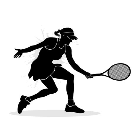 Professional female tennis player. Silhouette illustration 12484579 Vector Art at Vecteezy