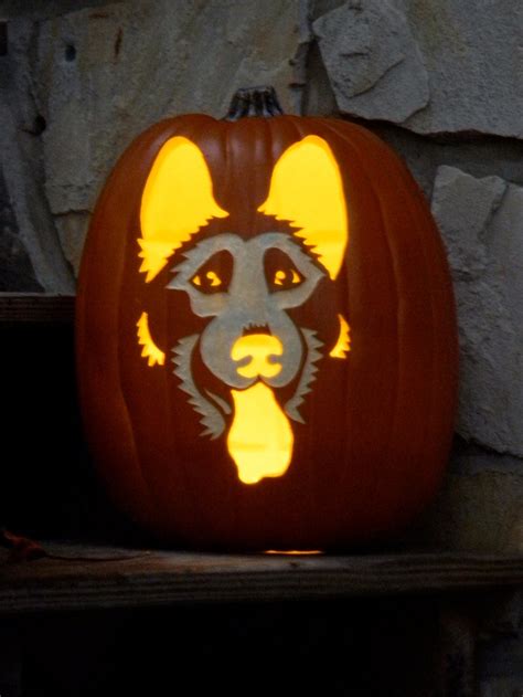 German Shepherd Jack o' Lantern "Pupkin". $60.00, via Etsy. | Dog pumpkin, Dog pumpkin carving ...