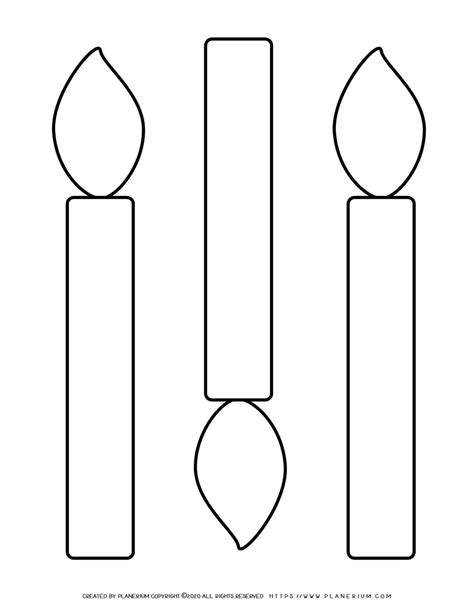 Candles outline | Three Large Candles | Planerium