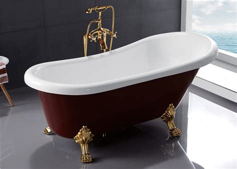 Small Acrylic Clawfoot Bathtubs , Antique Freestanding Slipper Tub 1700 x 800 x 750